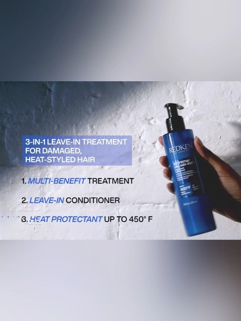 Redken Extreme Play Safe 450 Leave-In Treatment. Approximately 3/4 full.